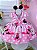 Vestido Minnie Rosa Listras Cinto de Pérolas - Imagem 3