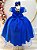 Vestido Infantil Azul Royal Longo com Busto de Renda Luxo - Imagem 3