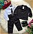 Conjunto Social Terno - Blaizer Listrado e Calça Lisa Gael Preto - Imagem 5