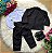 Conjunto Social Terno - Blaizer Listrado e Calça Lisa Gael Preto - Imagem 6