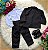 Conjunto Social Terno - Blaizer Listrado e Calça Lisa Gael Preto - Imagem 3