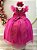 Vestido Infantil Longo Rosa com Apliques e Renda - Imagem 3