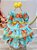 Vestido Infantil Junino Verde Florido Aplique de Laços - Imagem 1