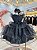 Vestido Infantil Wandinha Preto Com Cinto de Strass Luxo - Imagem 7