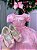 Vestido Infantil Bebê Rosa Bebê Realeza Rendado - Imagem 7