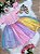 Vestido Infantil Unicórnio Chuva de Amor Arco Iris - Imagem 6