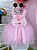 Vestido Infantil Rosa Bolinhas Broche Strass Luxo - Imagem 3