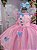 Vestido Jardim Encantado Rosa Borboletas Azul - Imagem 4