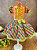 Conjunto Meninas Junino Cropped Laranja com Mini Saia Colorida - Imagem 6