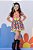 Conjunto Junino Rosa Cropped Saia Colorida - Imagem 1