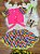 Conjunto Junino Rosa Cropped Saia Colorida - Imagem 9