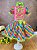 Conjunto Junino Rosa Cropped Saia Colorida - Imagem 2