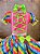 Conjunto Junino Rosa Cropped Saia Colorida - Imagem 4