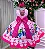 Vestido Infantil Divertidamente Rosa Temáticos Luxo - Imagem 4