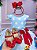 Vestido Galinha Azul e Vermelho Temáticos Luxo - Imagem 2