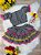 Conjunto Junino Preto Xadrez Cropped Mini Saia - Imagem 4