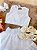 Conjunto Meninas Branco Cropped e Saia Mid Bordado Luxo - Imagem 3