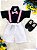 Conjunto Camisa Preta e Short Branco Susp. Mundo Bita - Imagem 2