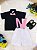 Conjunto Camisa Preta e Short Branco Susp. Mundo Bita - Imagem 4