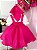 Vestido Infantil Jardineira Pink com Lenço Luxo - Imagem 4