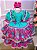 Vestido Infantil Junino Quadrilha Flor do Sertão Luxo Verde Tiffany - Imagem 1