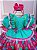 Vestido Infantil Junino Quadrilha Flor do Sertão Luxo Verde Tiffany - Imagem 4