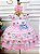 Vestido Infantil Rosa Mundo dos Doces Confeitaria C/ Broche - Imagem 5