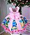 Vestido Infantil  Lilo e Stitch Rosa Temáticos Luxo - Imagem 4