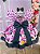 Vestido Minnie Rosa Com Preto Temático Kids - Imagem 3