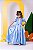 Vestido Fantasia Infantil Cinderela Luxo Azul com Tule - Imagem 9