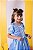 Vestido Fantasia Infantil Cinderela Luxo Azul com Tule - Imagem 6