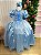 Vestido Fantasia Infantil Cinderela Luxo Azul com Tule - Imagem 2