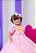 Vestido Fantasia Longa Princesa Rosa Bebe - Imagem 6