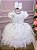 Vestido Infantil Branco Jardim Encantado Festa Luxo Alice - Imagem 1