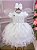 Vestido Infantil Branco Jardim Encantado Festa Luxo Alice - Imagem 3
