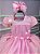 Vestido Infantil Rosa Bebe Jardim Encantado Festa Luxo Alice - Imagem 4