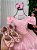 Vestido Longo Daminha Rosa Bebe Laura Peito Rendado - Imagem 2