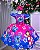 Vestido Infantil Stitch e Lilo Menina Festa Azul Luxo - Imagem 5