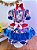 Fantasia Infantil Junino Azul e Vermelho Flores Coloridas - Imagem 1