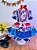 Fantasia Infantil Junino Azul e Vermelho Flores Coloridas - Imagem 4
