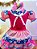 Fantasia Infantil Junino Salmão e Rosa Florzinhas Coloridas - Imagem 2