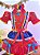 Fantasia Infantil Junino Vermelho Florzinhas Coloridas - Imagem 2