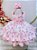 Vestido Infantil Rosa Bebê Flores Rosas C/ Cinto de Pérolas - Imagem 4