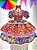 Vestido Infantil Junino Arraiá Florido Colorido Festas - Imagem 4