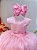 Vestido Infantil Damas de Honra Longo Rosa Pérolas - Imagem 2