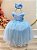 Vestido Infantil Damas de Honra Longo Azul Bebê Pérolas - Imagem 4