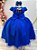Vestido Infantil Longo Azul Royal Busto Nervura Festas Damas - Imagem 4
