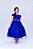 Vestido Infantil Longo Azul Royal Busto Nervura Festas Damas - Imagem 1