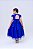 Vestido Infantil Longo Azul Royal Busto Nervura Festas Damas - Imagem 5