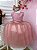 Vestido Infantil Rose Strass Pérolas Damas Luxo - Imagem 1